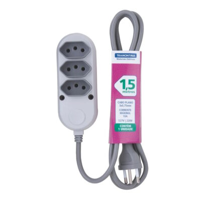 Extensão Multipla 3 Tomadas 2P+T 10A - Tramontina