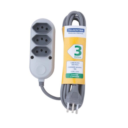 Extensao Multipla 3 Tomadas 2P+T 10A - Tramontina